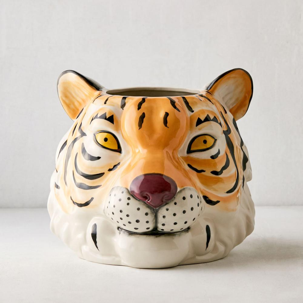 Tiger Head Animal Shaped Flower Pots Ceramic Planter Dongsheng