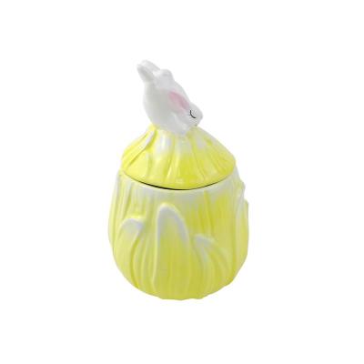 Custom easter bunny ceramic sweet candy cookie jar thumbnail