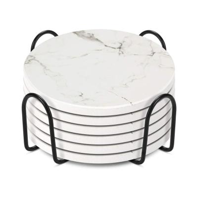 custom printed sublimation tissue table ceramic marble coaster thumbnail