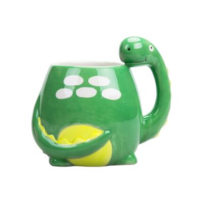Factory wholesale 3D Large kawaii Ceramic Dinosaur Coffee Cup Mug 