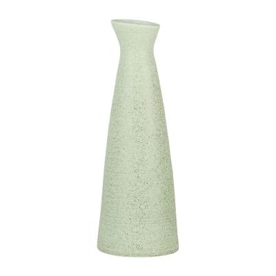 olive dark sage lime green ceramic flower vase thumbnail