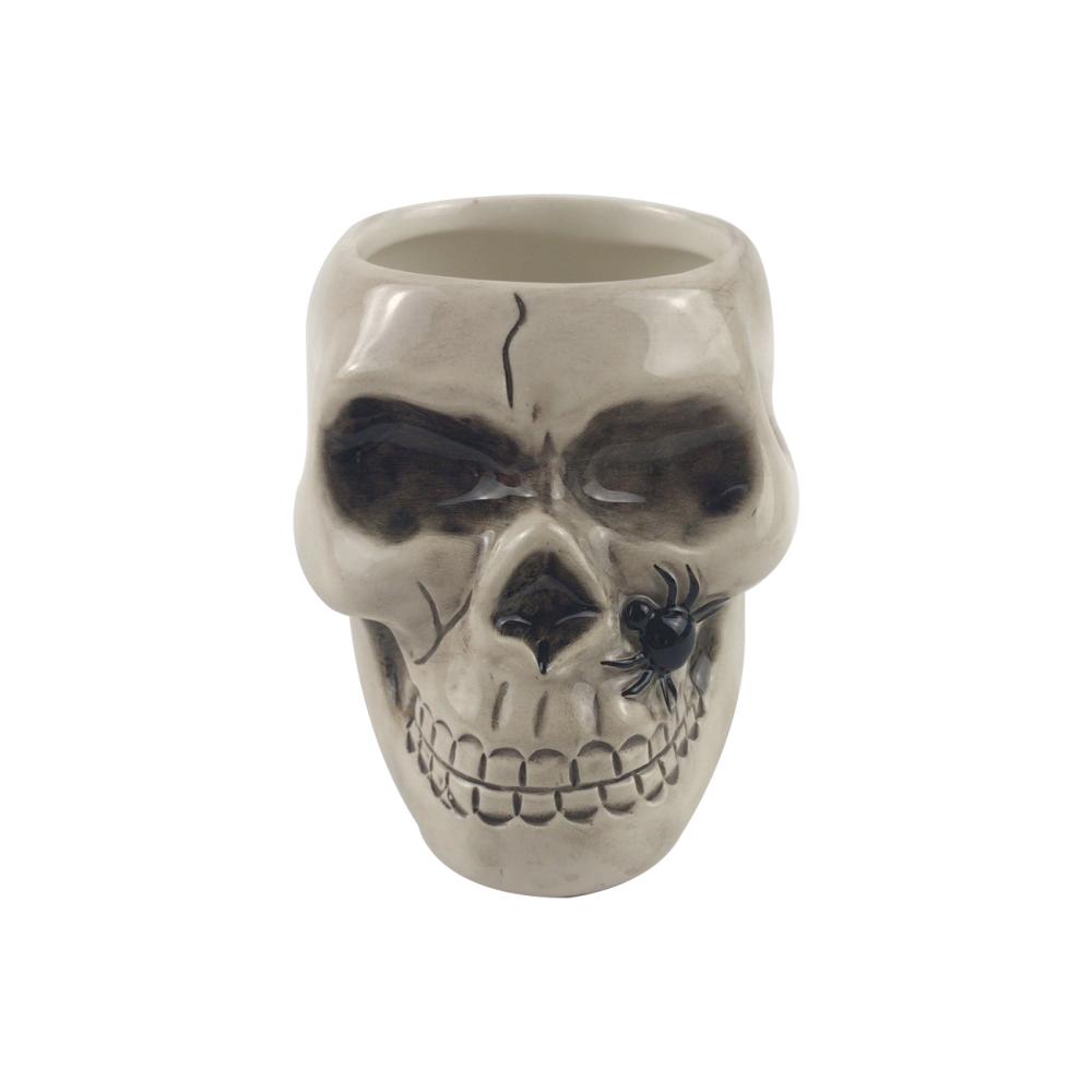 custom funny skull table ceramic pen pencil holder for desk