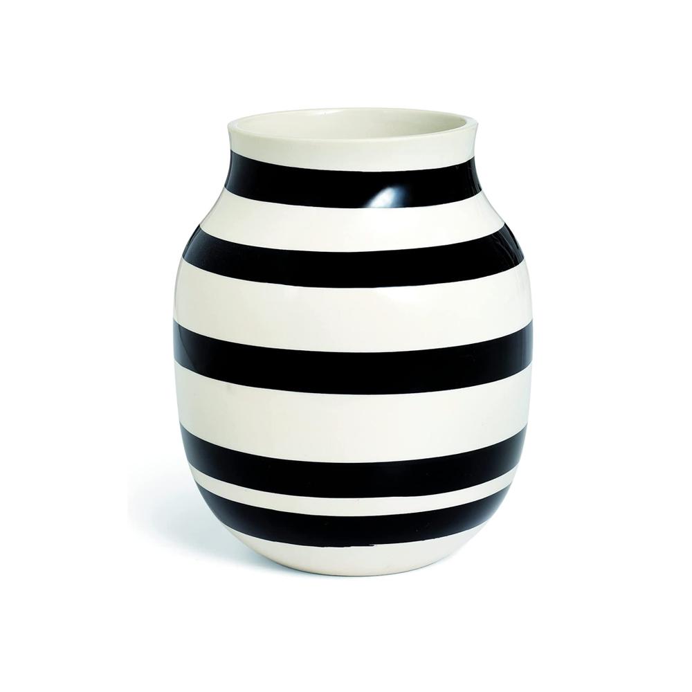 Factory Custom Modern Scandinavian Design ceramic omaggio flower vase with Stripes