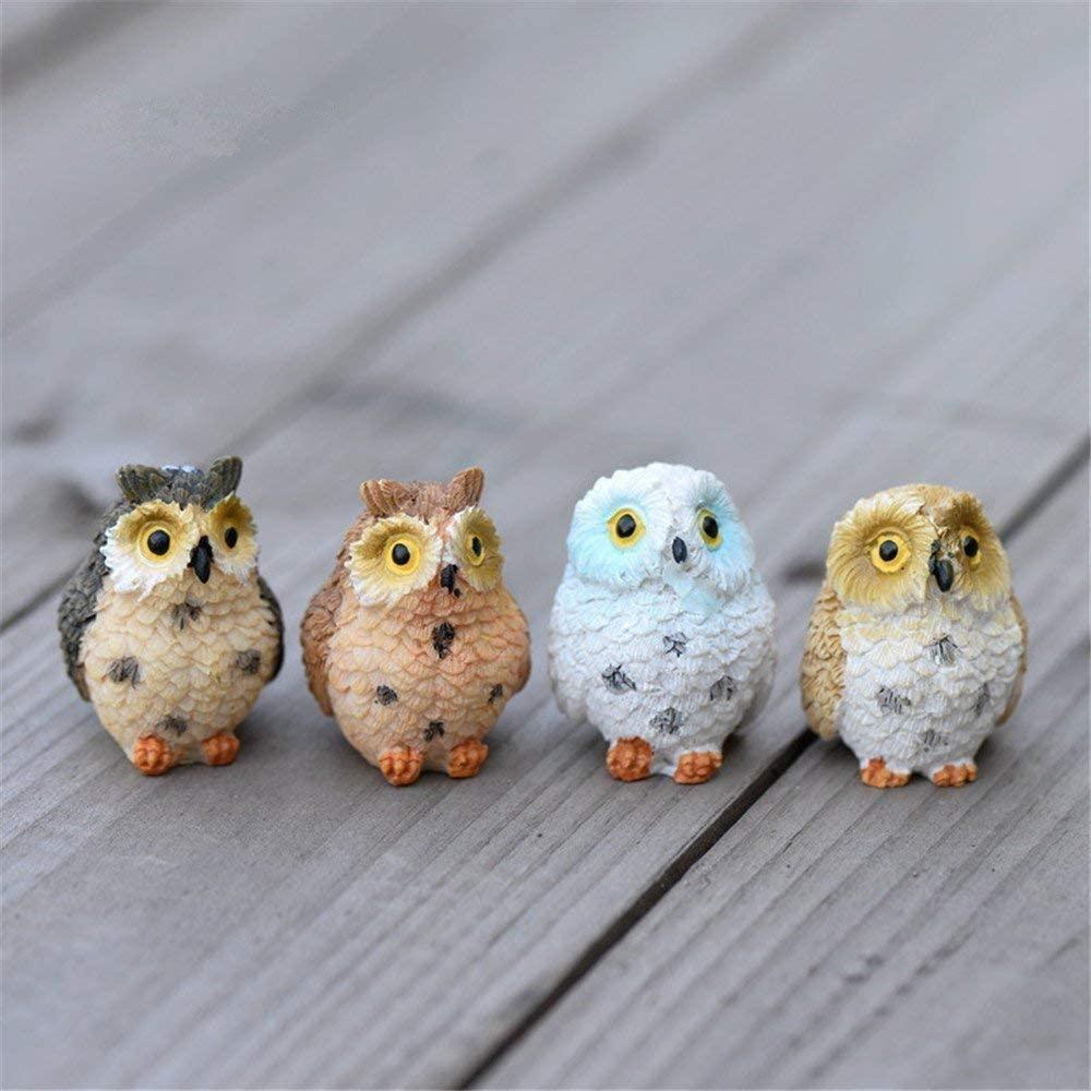 custom design small mini animals resin sculpture statue owl figurine for home decor