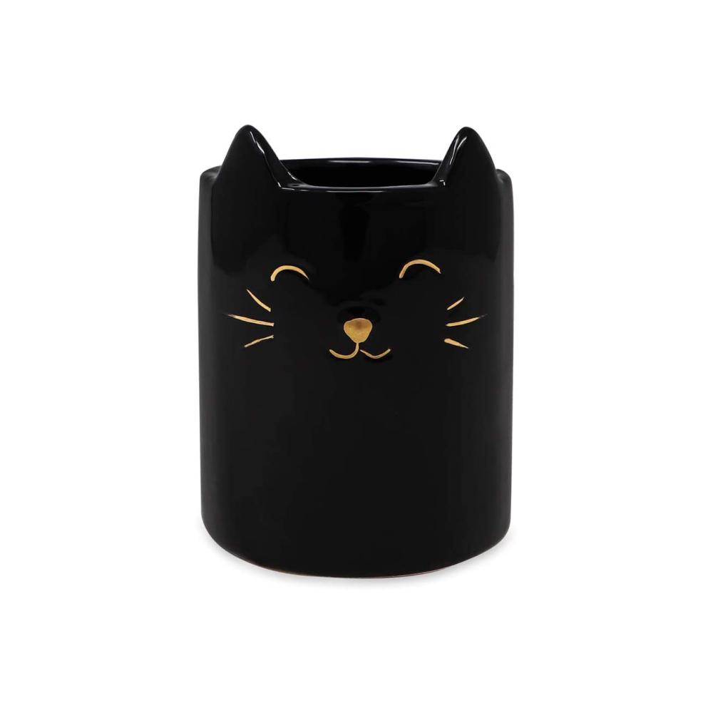 Desk desktop Office Decor Single Cat Cup Ceramic Pen Holder for kids grip