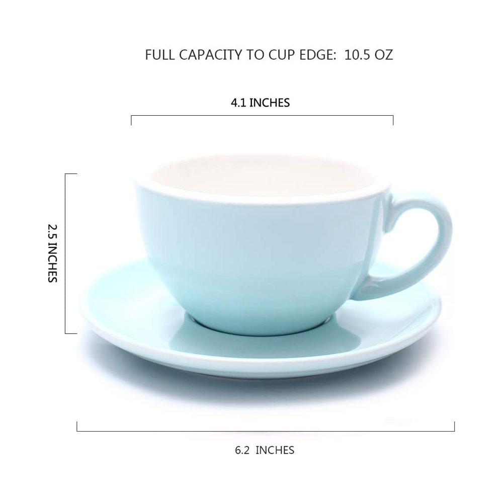 best colorful ceramic latte cups mug with saucer