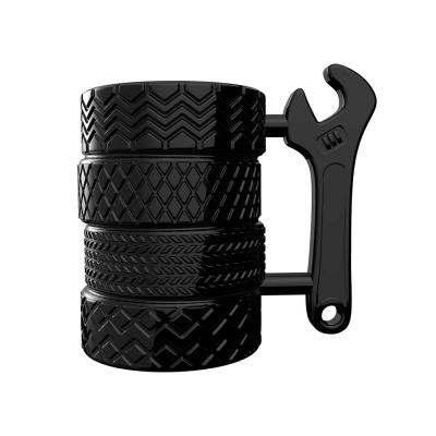 Big Car novelty Tire Ceramic Coffee Gift Tea Mug for Man Birthday Gift