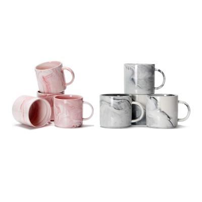 New Factory 11 oz Custom logo gold luxury pink ceramic wedding valentine day gift couple stoneware milk coffee marble mug