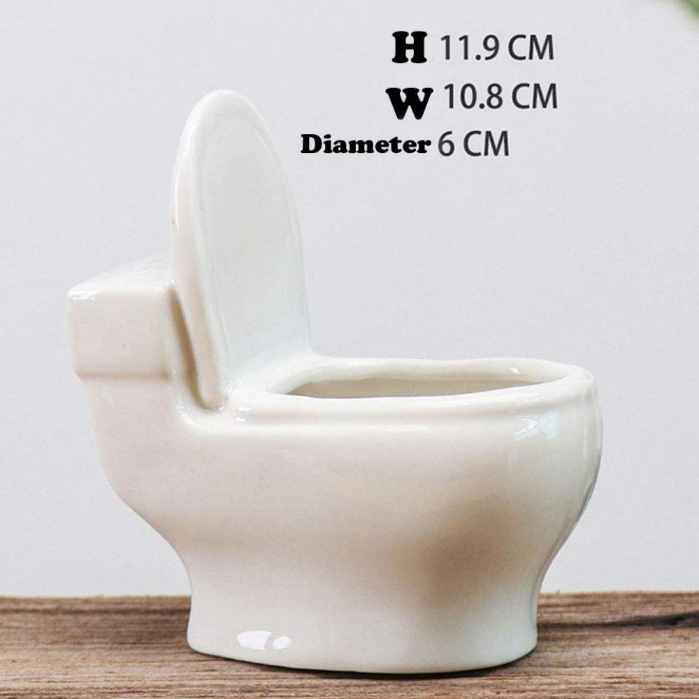 custom shape unusual funny oddish composite ceramic toilet flower planter plant pot with flower 