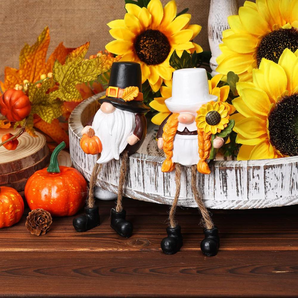 Factory Custom Thanksgiving Pilgrim Gnome Resin Pilgrim Figurines for home decor