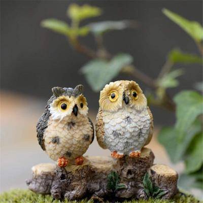 small mini animals resin sculpture statue owl figurine picture 3