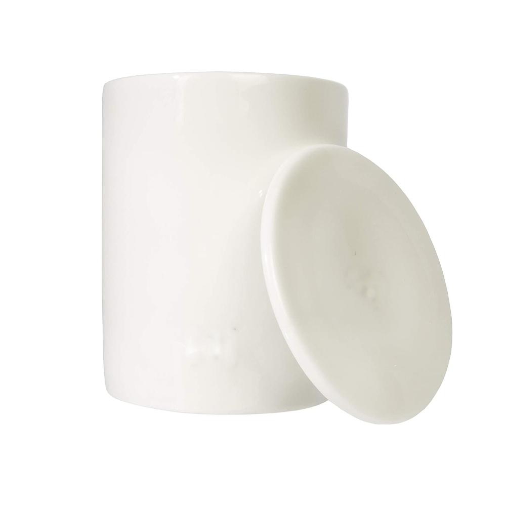 custom popular cylinder small luxury decorative matte black white empty geometric ceramic candle jar with lid