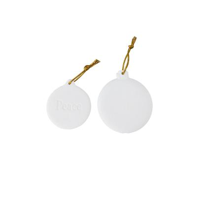 Tree Shape Craft Blank Porcelain ceramic Christmas Pendant thumbnail