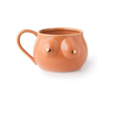 Factory wholesale Speckled Female Breast Boob Titty Form Ceramic Coffee Mug