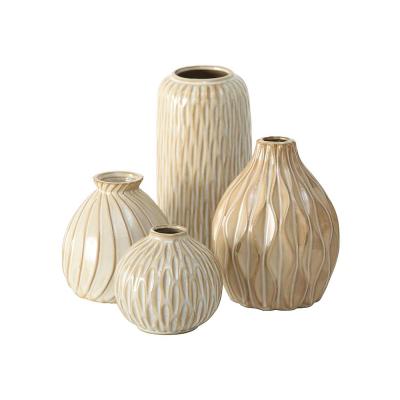 custom Ceramic stoneware mediterranean Scandi Vase set of 4