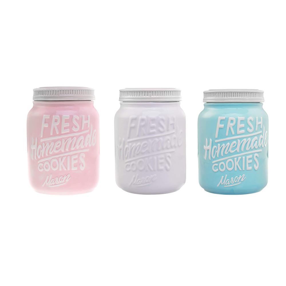 New Factory Custom ball mini small wide retro mouth Candy Ceramic pink Mason jar with lid