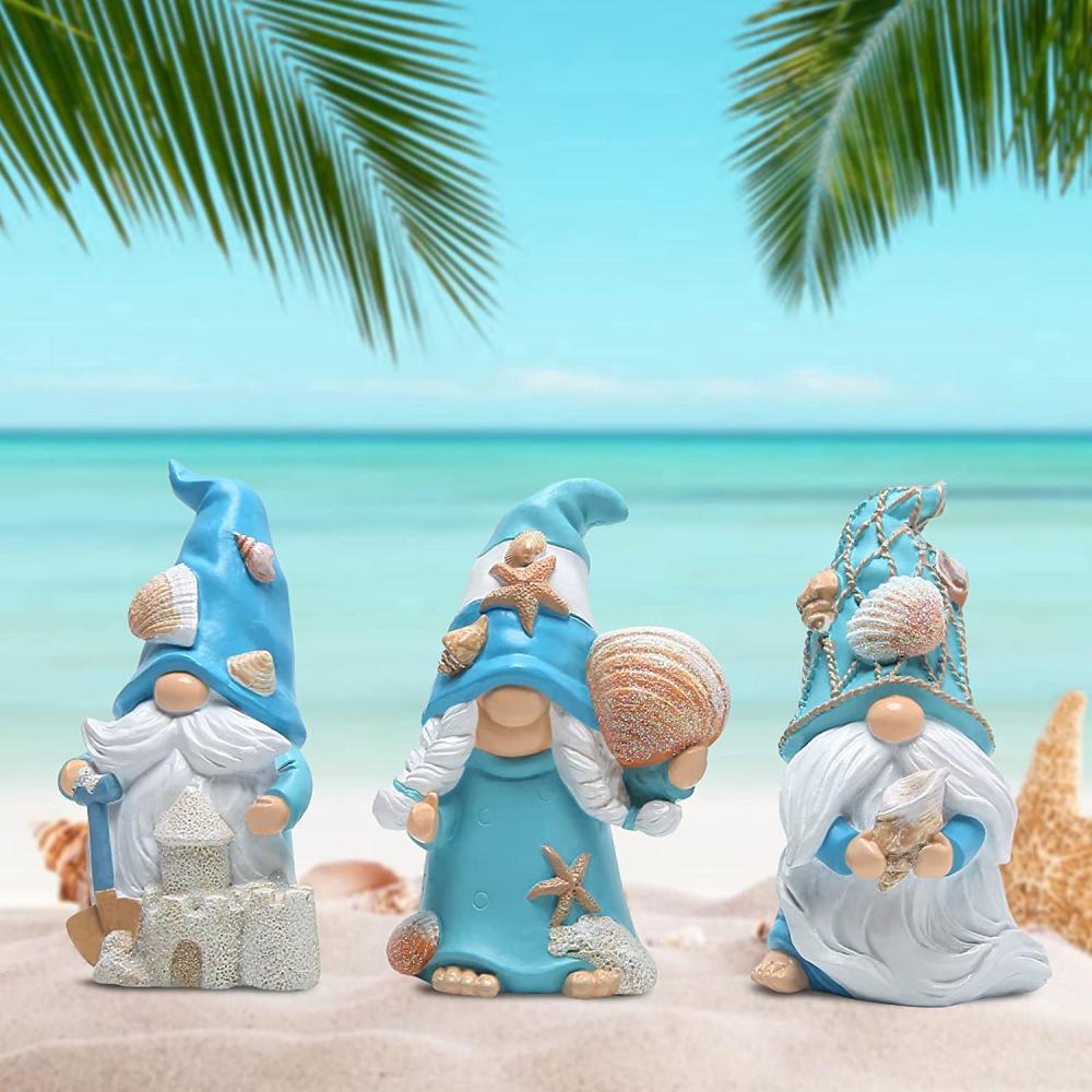 Sea Star Shell Gnomes Handmade Swedish Scandinavian Gnomes Elf Resin Summer Beach Home decor