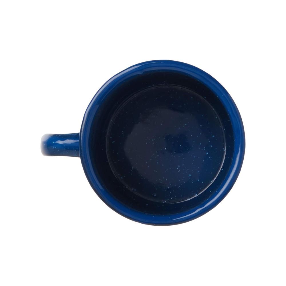 blue camping speckle dot ceramic bottle coffee mug