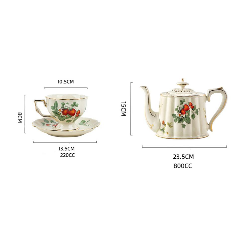 custom english gold luxury afternoon european style ceramic porcelain gift tea coffee cup pot set