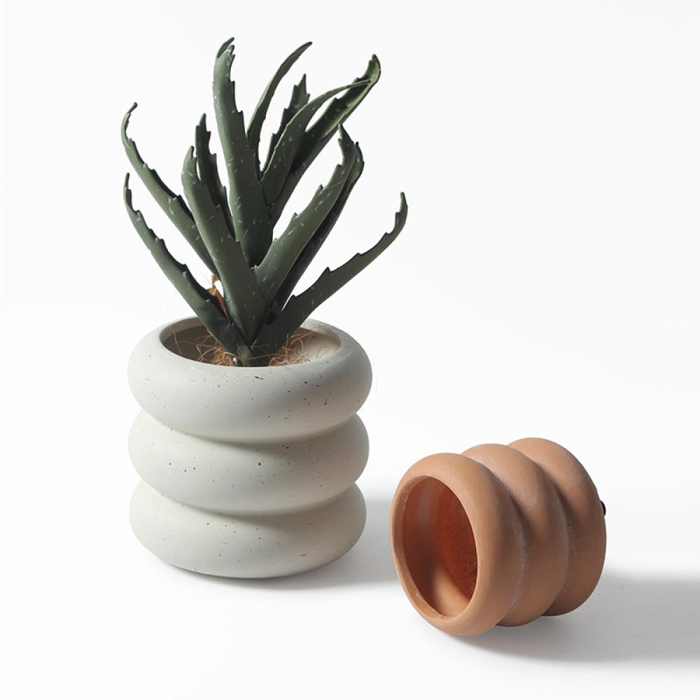 custom shape unusual funny ceramic ring doughnut donut flower planter plant pot 