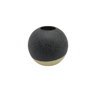 custom gold geometric table round ball shape ceramic flower bowl vase for home decor