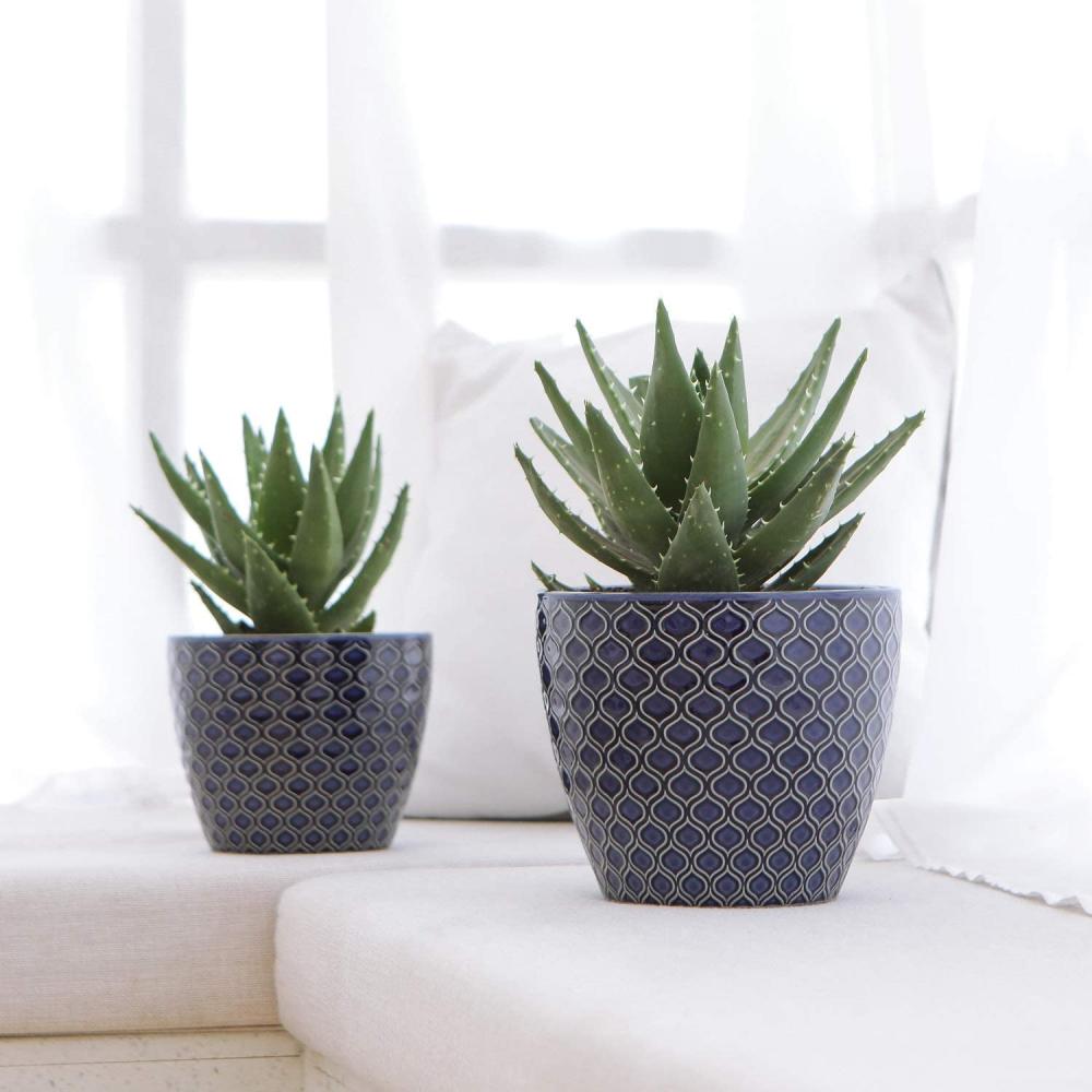 new Factory Custom clay Indoor Outdoor trellis pattern flower planter ceramic cactus pots