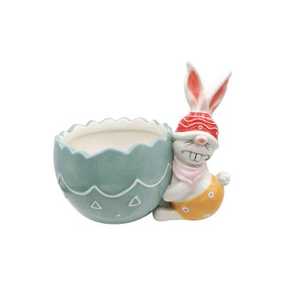 egg succulent flower planters bunny rabbit plant pot thumbnail