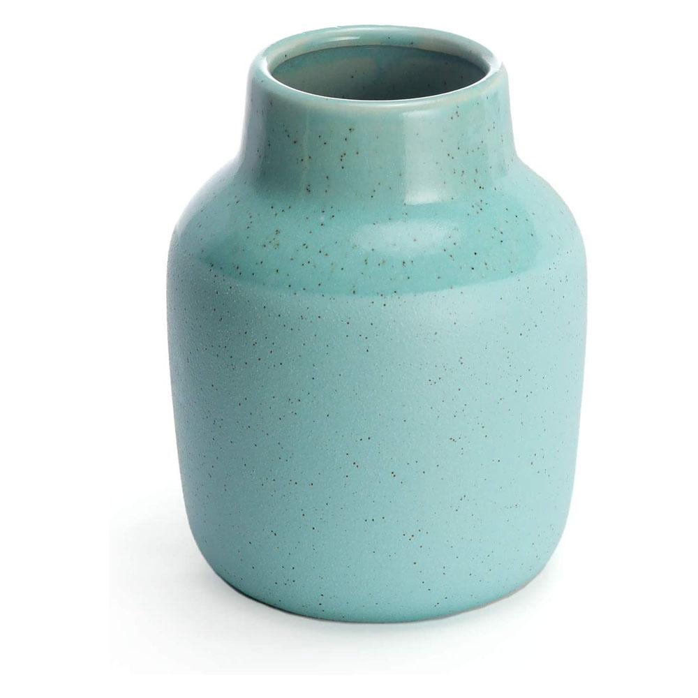large speckled dot ceramic flower cream vase