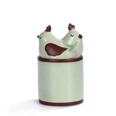 spring 3D Animal Ceramic Chicken Jar Canister Set picture 2
