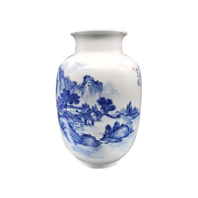 blue and white large porcelain ginger jar vase thumbnail