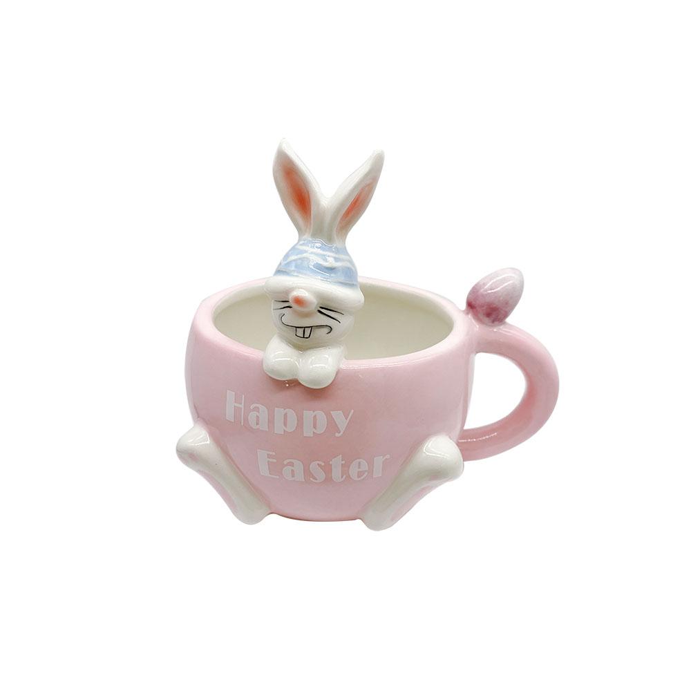 New Factory Custom designer 3d animal cartoon ceramic coffee rabbit bunny easter mug