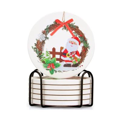 print christmas coffee cup drink beer coaster mats thumbnail