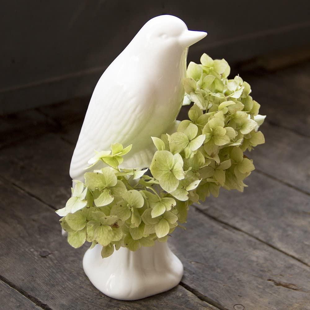 Unique White Single Small Bud Vase for Short Bird Ceramic Flowers Mini Roses Floral Vase for Home Decor