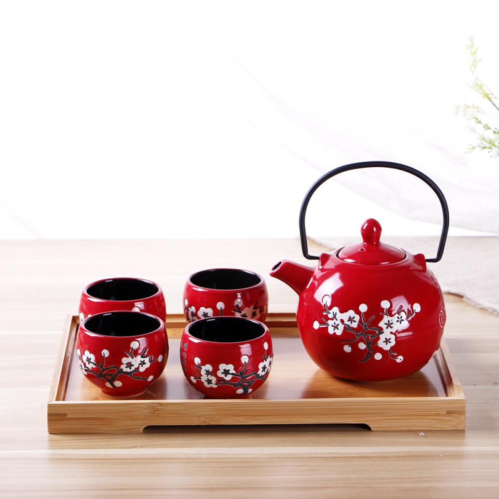 japanese style ceramic porcelain tea cup pot set