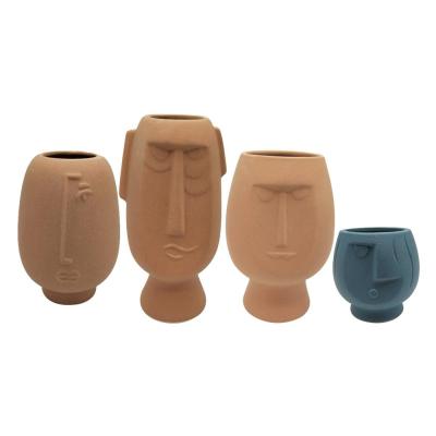 human head face shape ceramic porcelain flower vases thumbnail