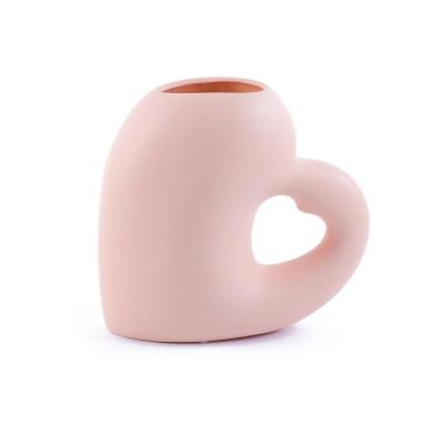custom hochzeit love handle home goods decorative heart shaped mothers day valentines valve ceramic flower vase