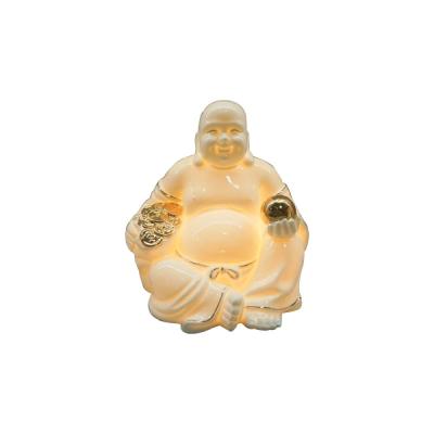 small ceramic laughing buddha statue picture 1