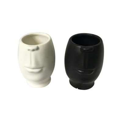 ceramic succulent plant planter flower pot with faces thumbnail