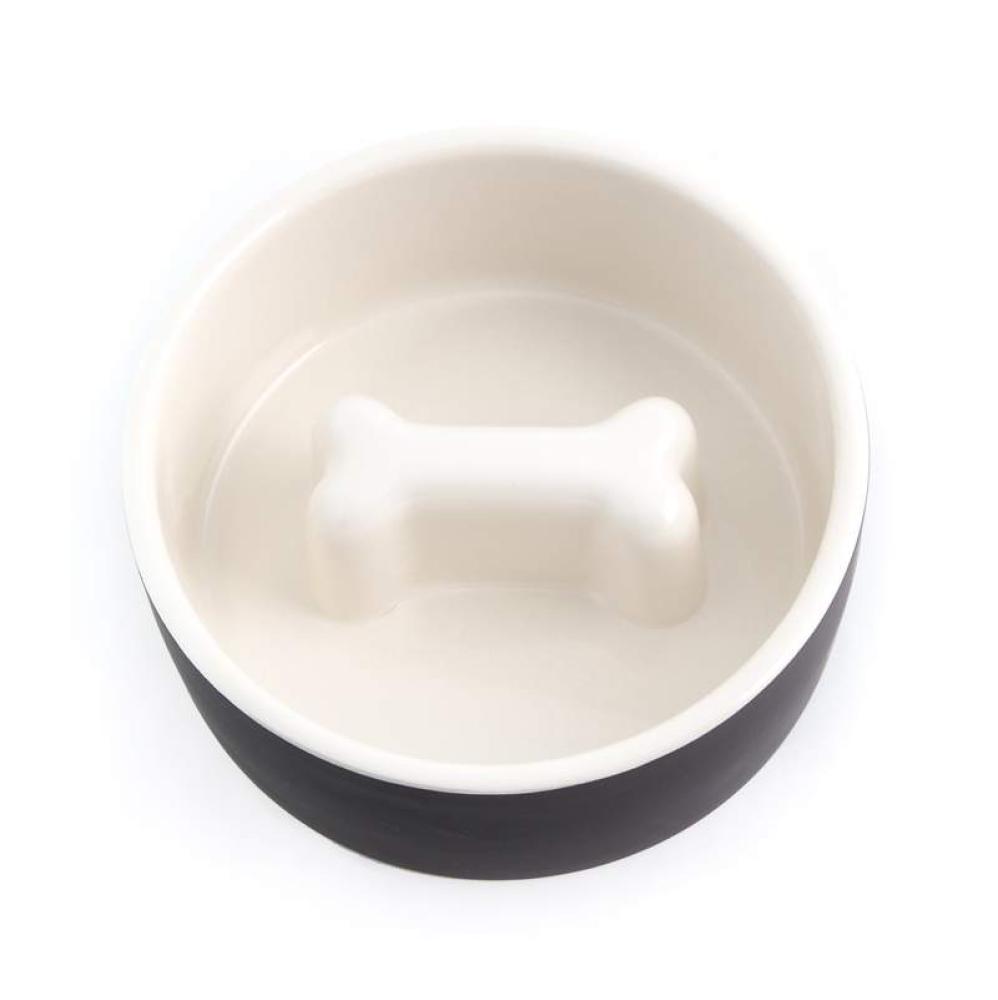 custom logo cute cheap personalized design outdoor modern ceramic slow food dog eating water cats dogs bowl