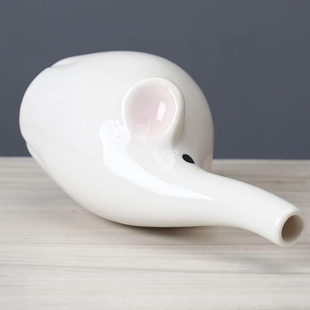 Factory Custom Cute Animal shaped Ceramic Elephant Flower Vase For Home Decor