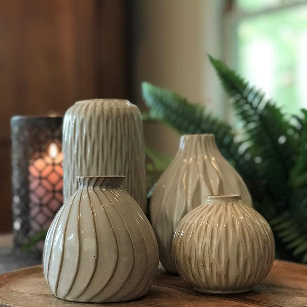 custom Ceramic stoneware mediterranean Scandi Vase set of 4