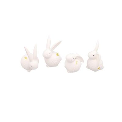 mini small ceramic porcelain easter bunny rabbit figurines statue