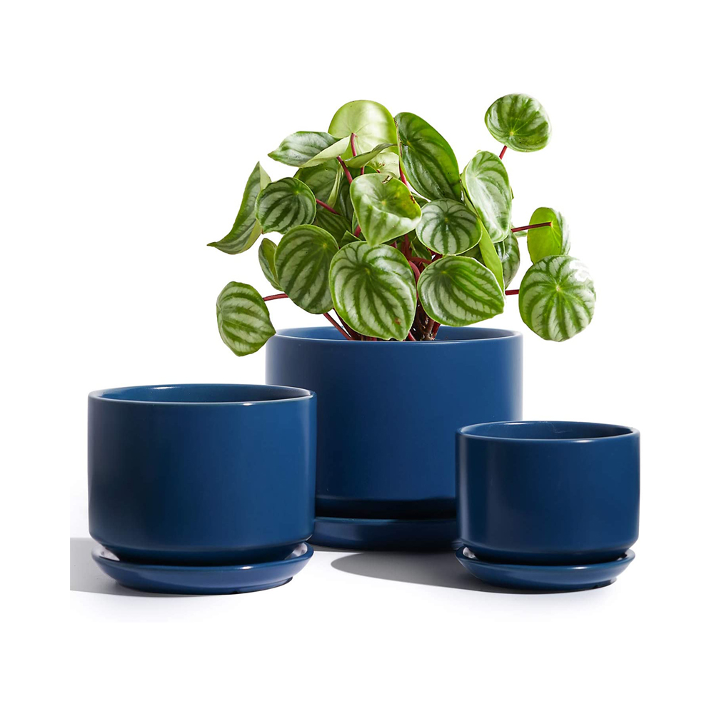 Nordic Modern Design Ceramic Flower Pot Planter With Tray Saucer