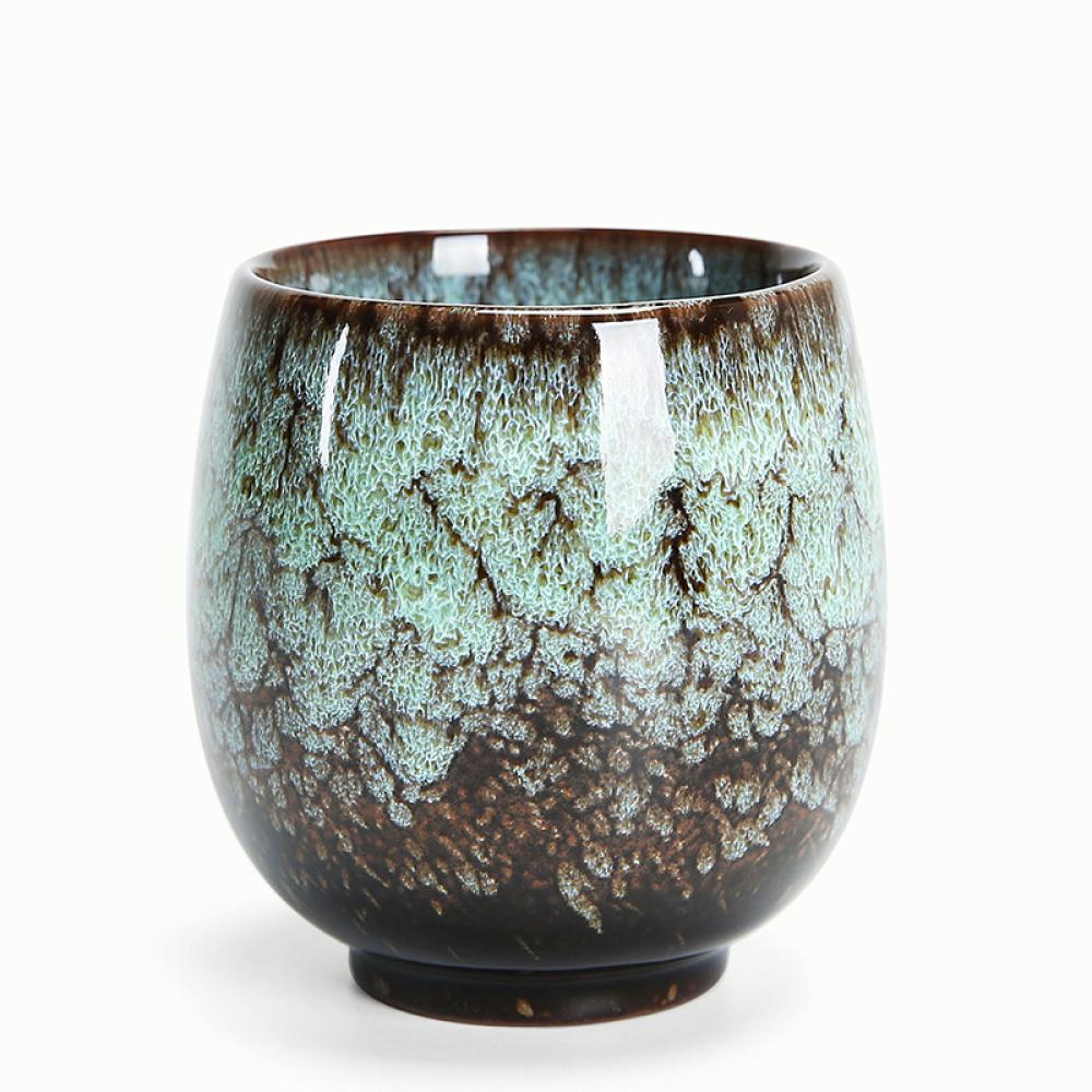 New Factory Custom mini retro fancy reactive clay glaze ceramic japanese style cup mug
