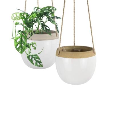 indoor wicker balcony ceramic flower planter plant pot thumbnail