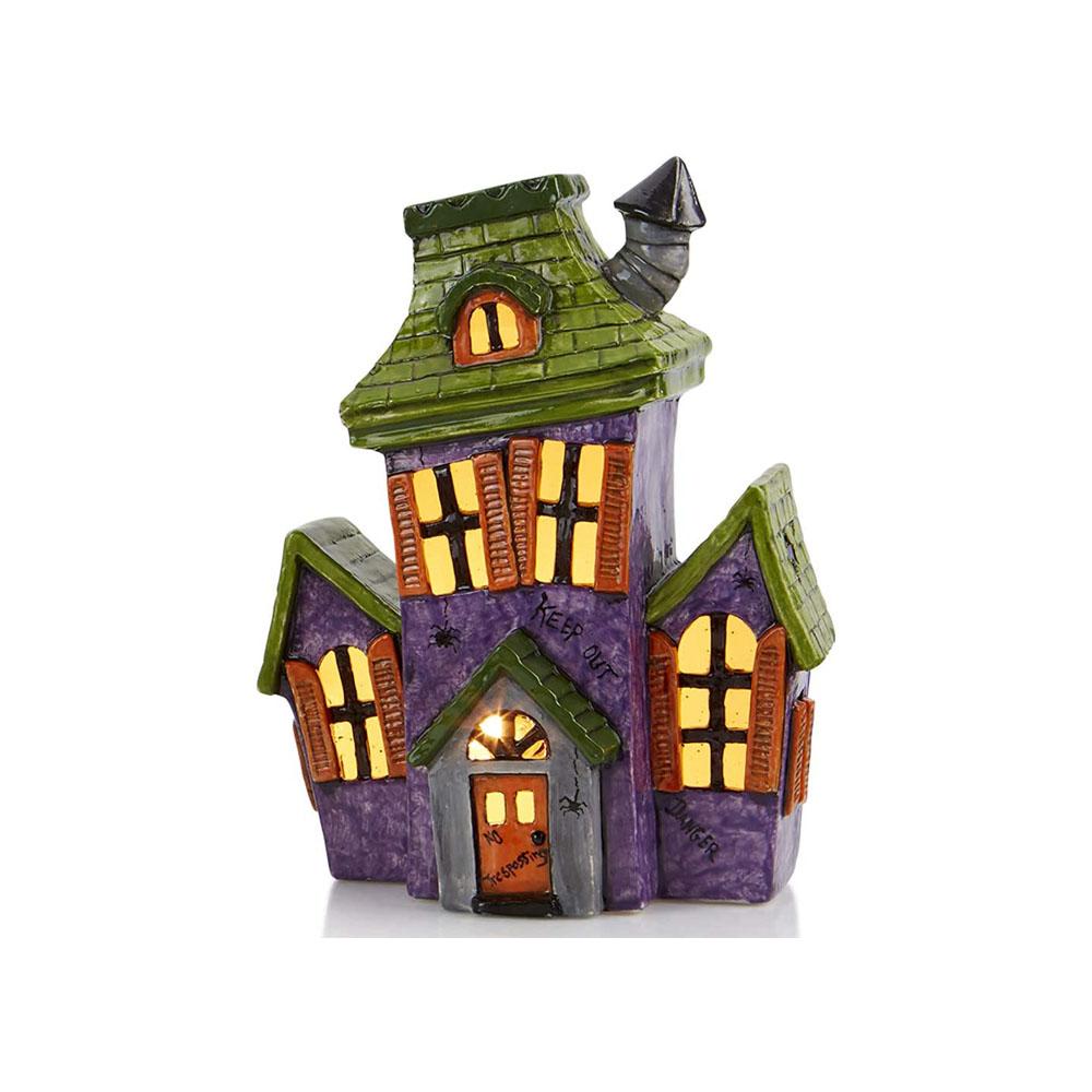 vintage light up Halloween ceramic haunted house to paint