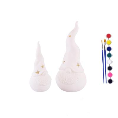 unpainted white Santa Claus ceramic Christmas decoration ornament thumbnail