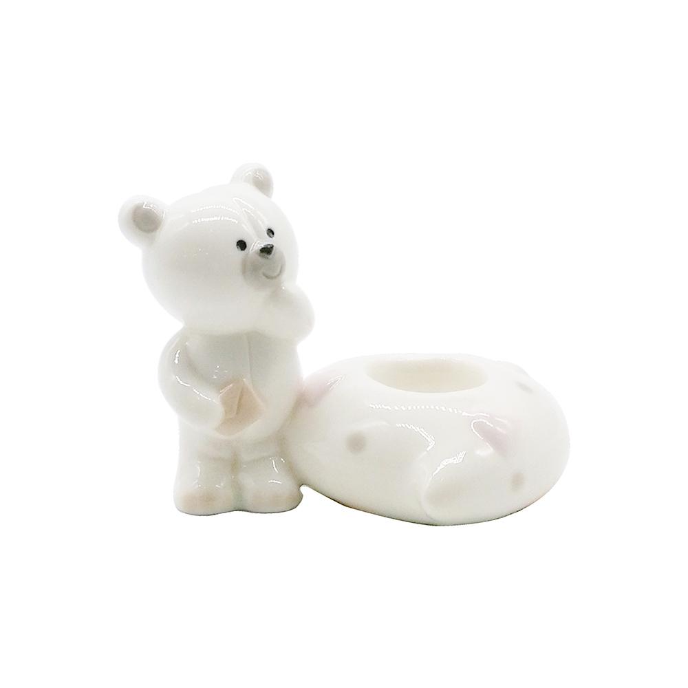 animal shape teddy bear cartoon ceramic candlestick candle holder for home decor