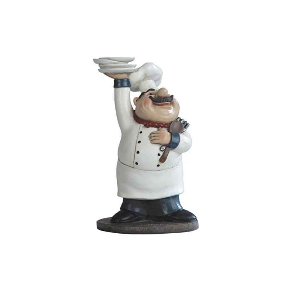 factory custom resin kitchen fat chef figurines for home decor ornament