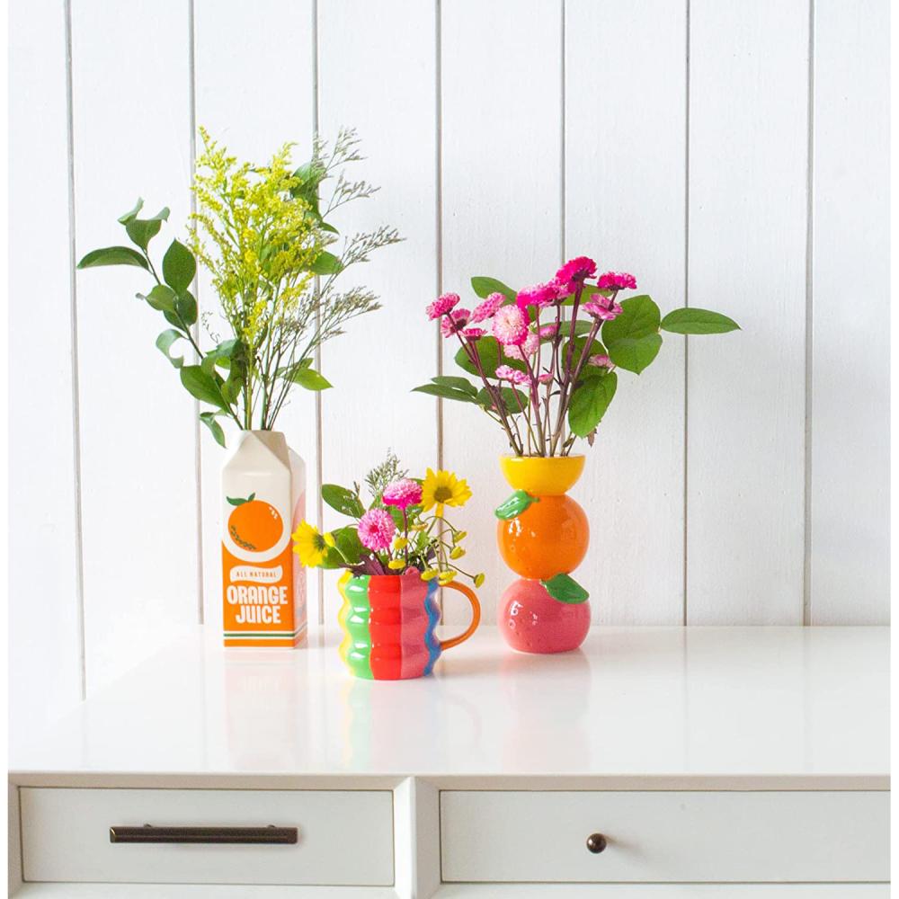 custom design bulk lemon fruit shaped ceramic flower vase for home decor